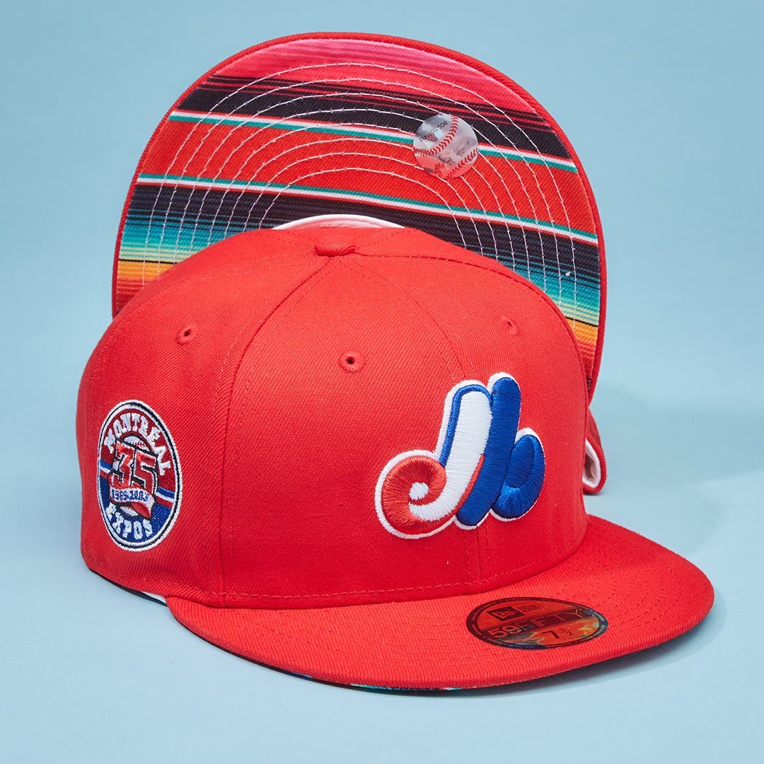 New Era Montreal Expos Red 35th Anniversary Serape UV Fitted Hat
