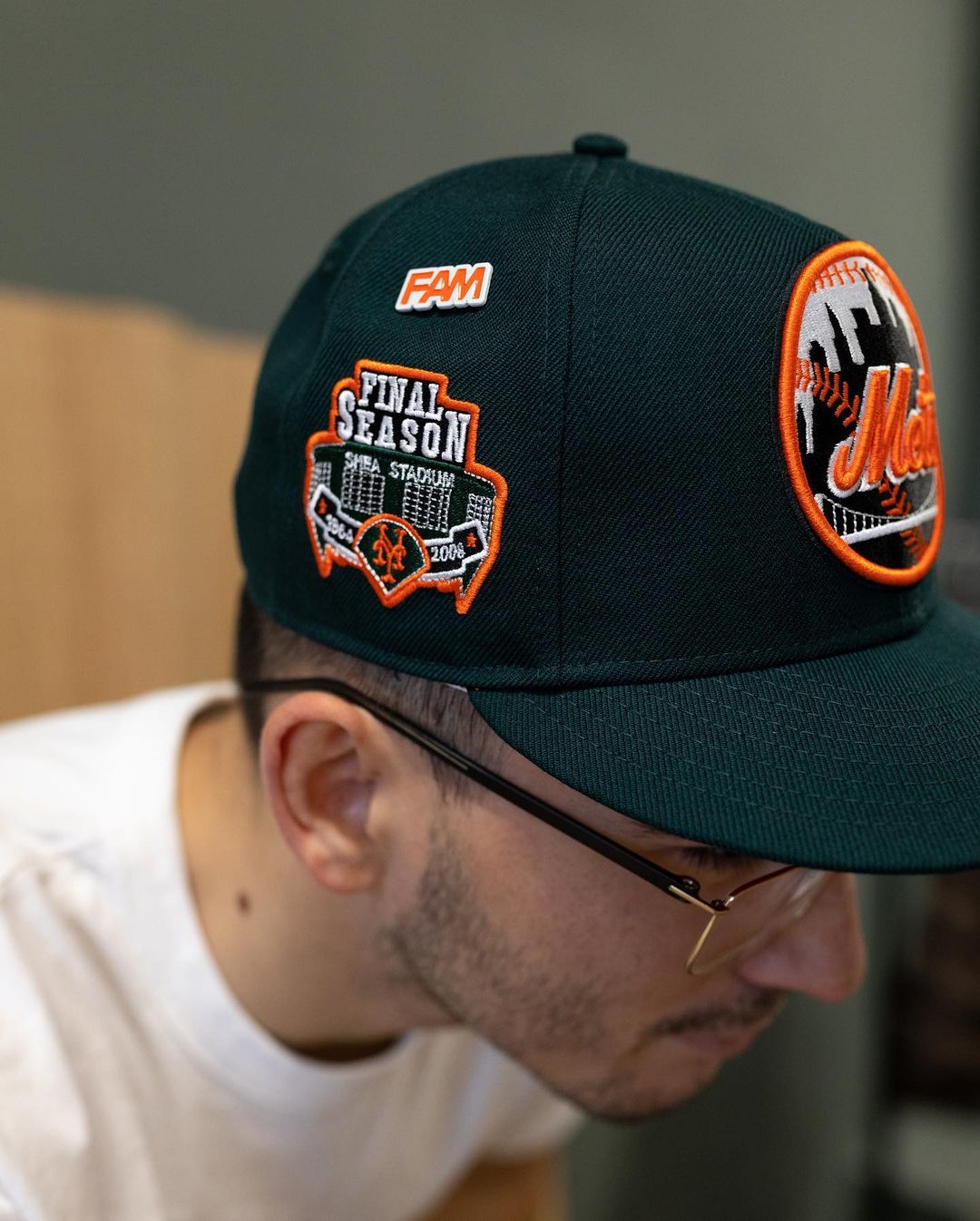 Dark Green & Orange NY Mets Fitted Hat