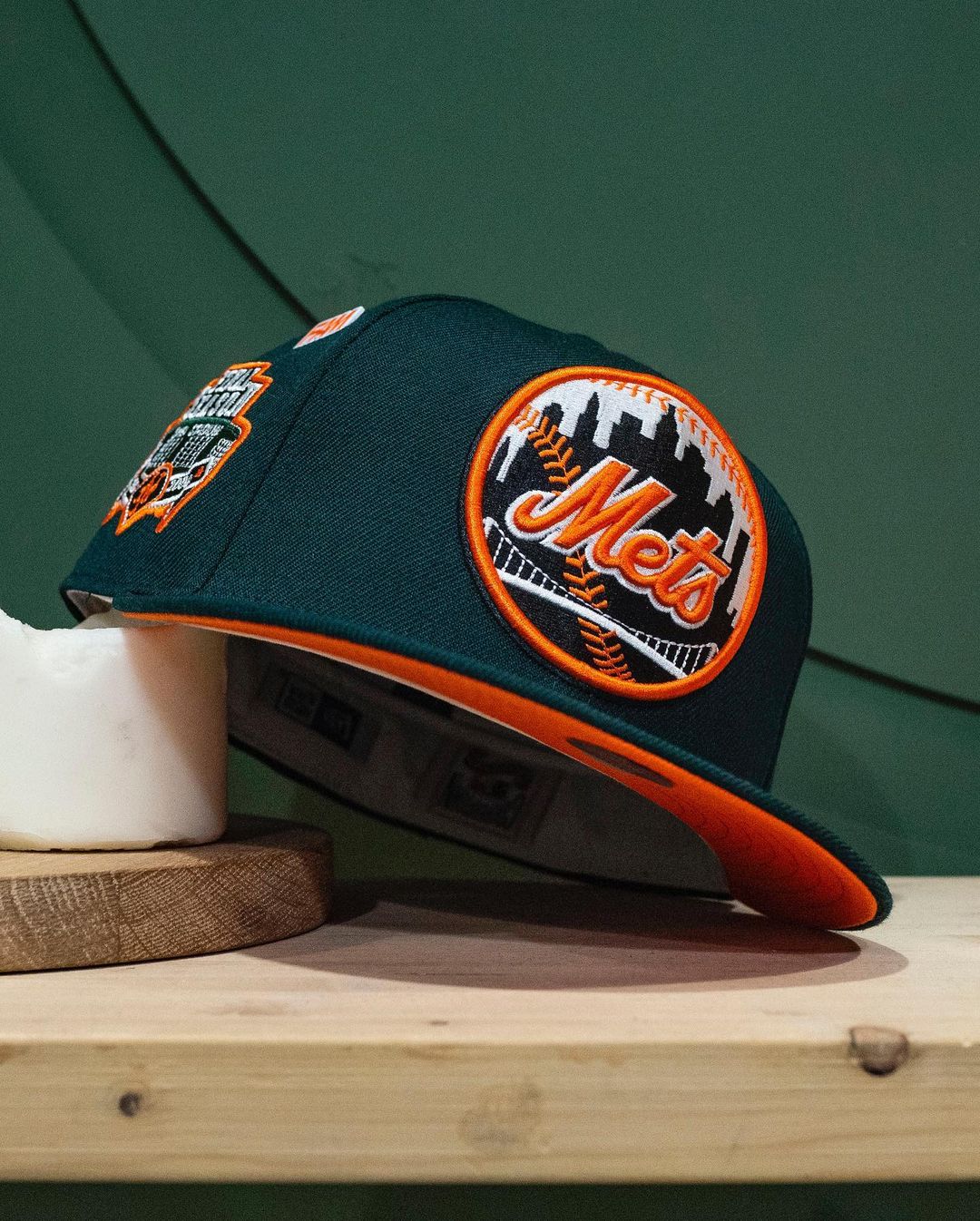 Dark Green & Orange NY Mets Fitted Hat