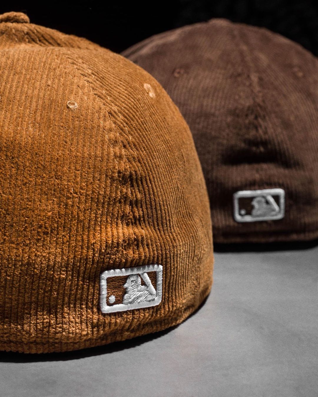 Brown & Wheat Corduroy Fitted Hats