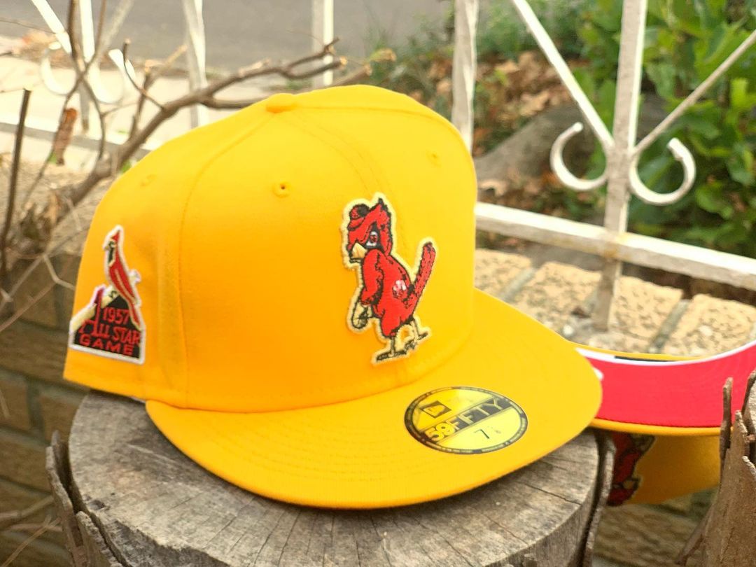 Yellow St. Louis Cardinals Red Undervisor Fitted Hat