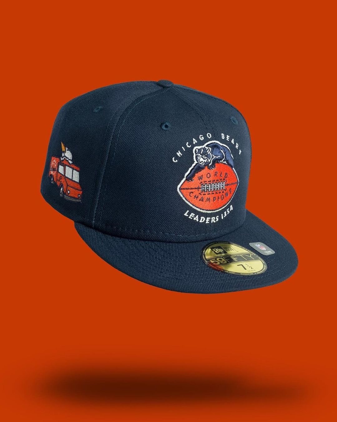 Leaders 1354 x Chicago Bears 1946 Navy/Orange Fitted Hat