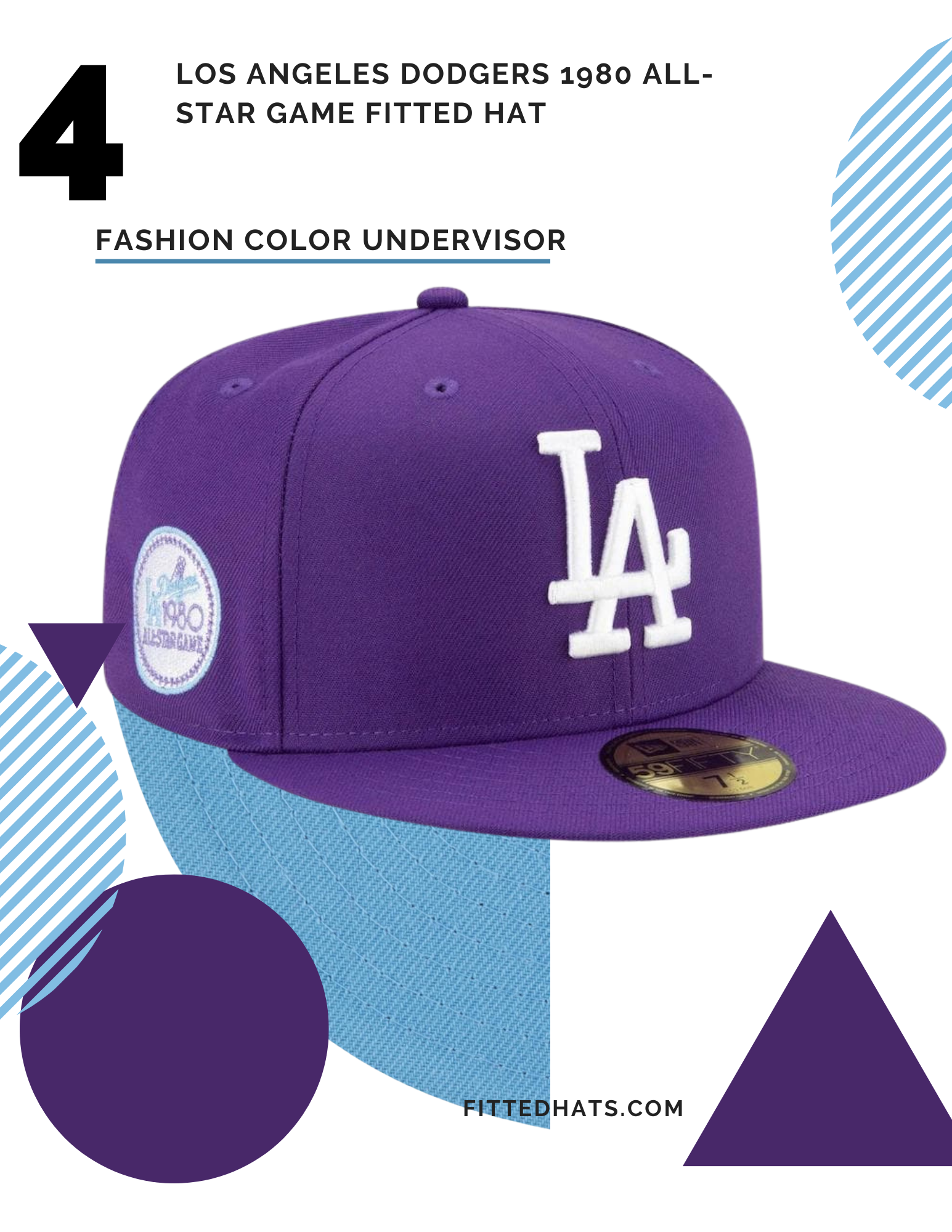 Los Angeles Dodgers 1980 All-Star Game Fashion Color Undervisor Fitted Hat