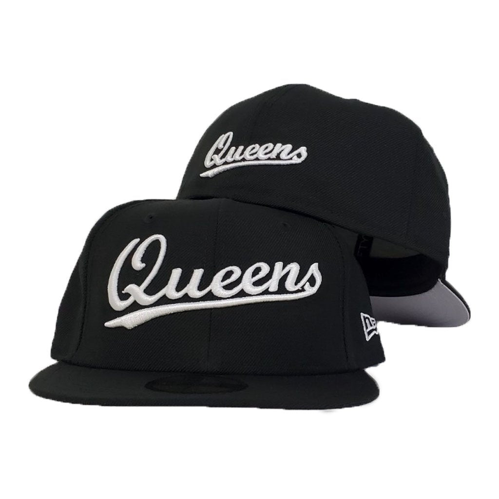 Queens fitted hat (Black & White)
