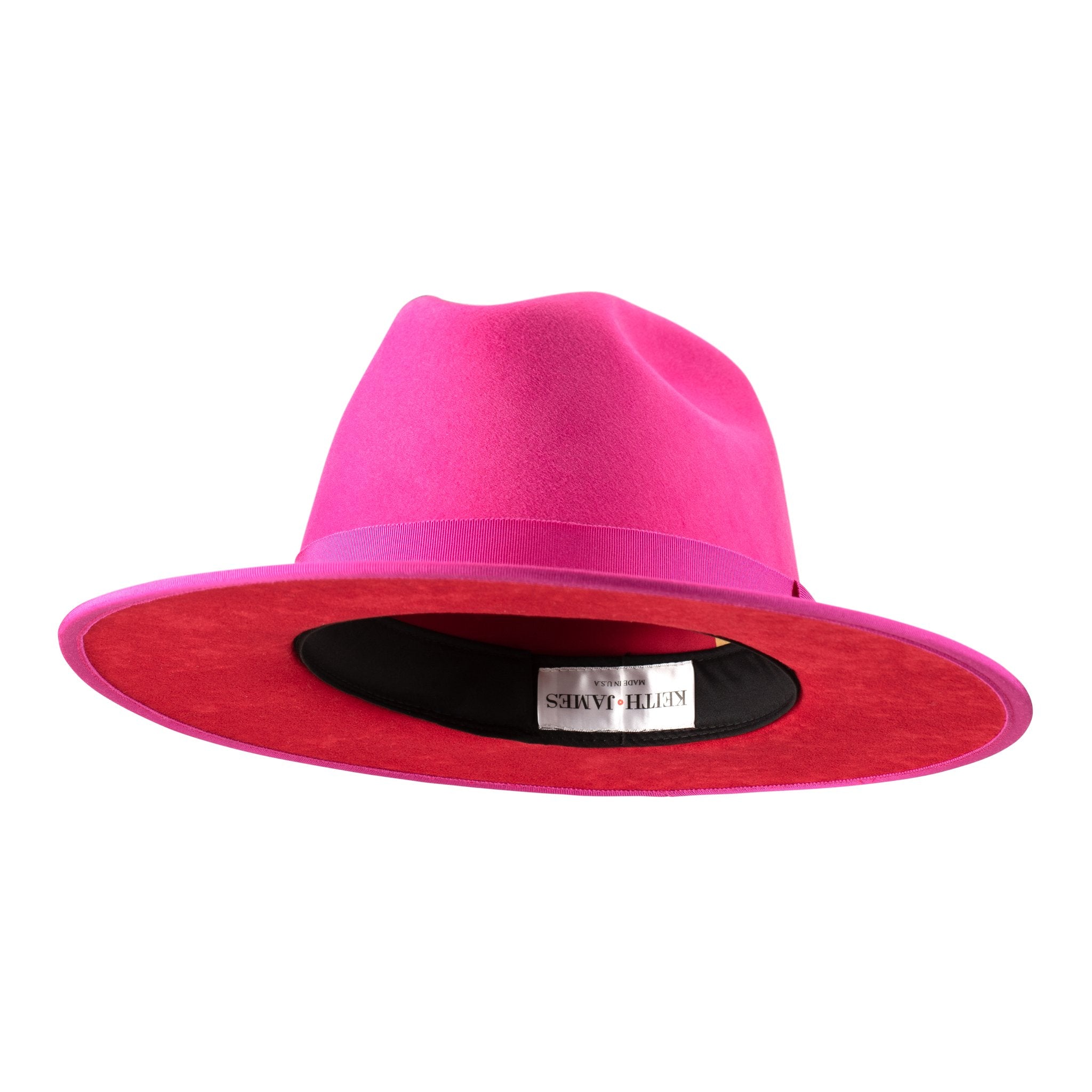 DaBaby Hot Pink  Fedora Hat Red Under Brim