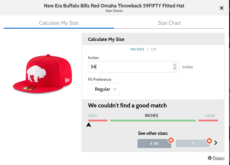 Fitted Hat Sizes Fitted Hat Sizes Chart