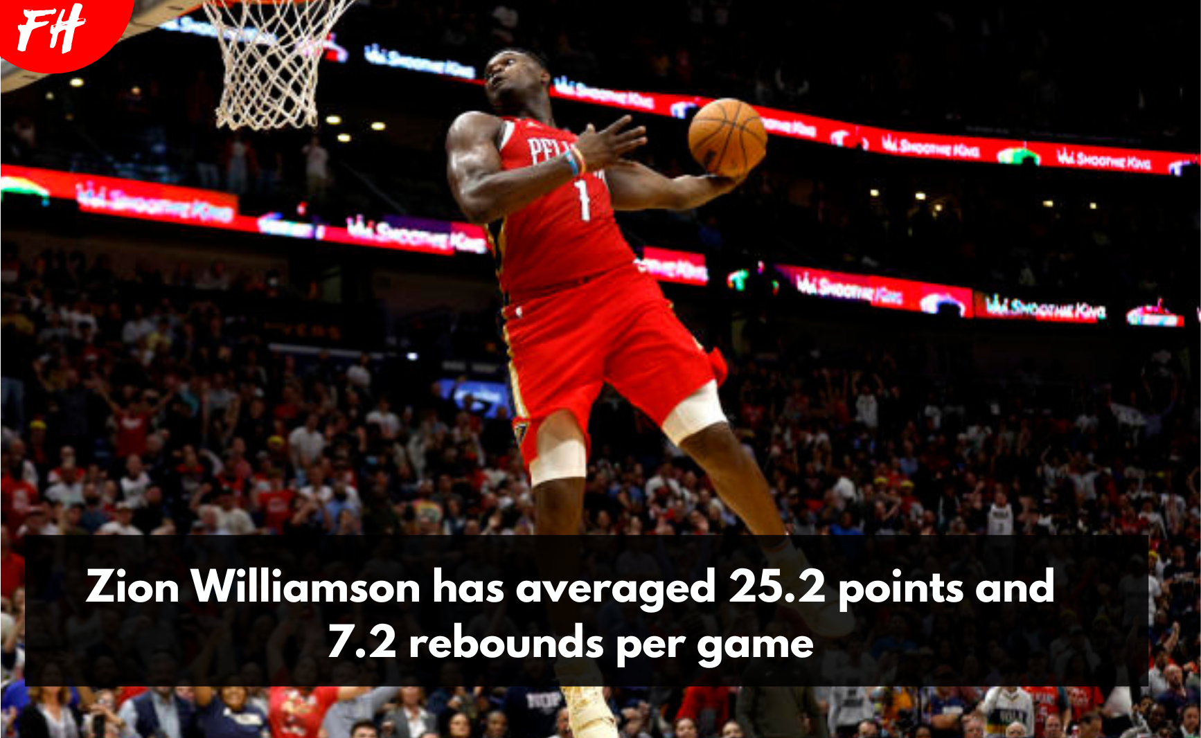 Zion Williamson has averaged 25.2 points and 7.2 rebounds per game