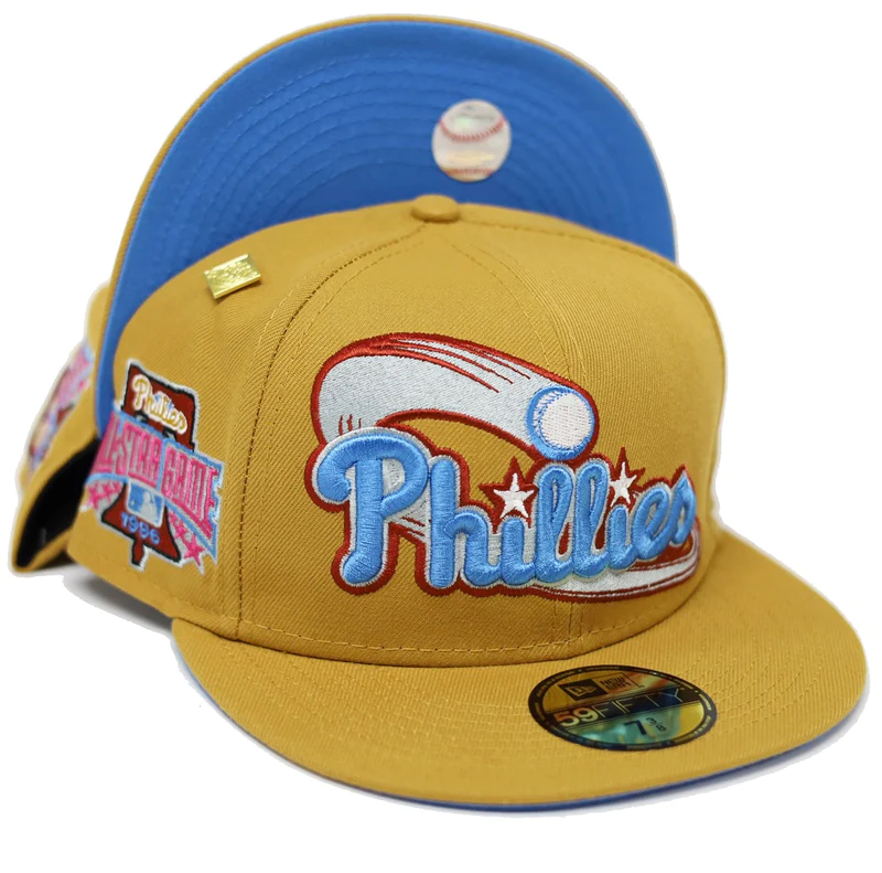   Philadelphia Phillies Brown/Blue Hat with 1996 All Star Game Patch (Capsule Gold Pin)