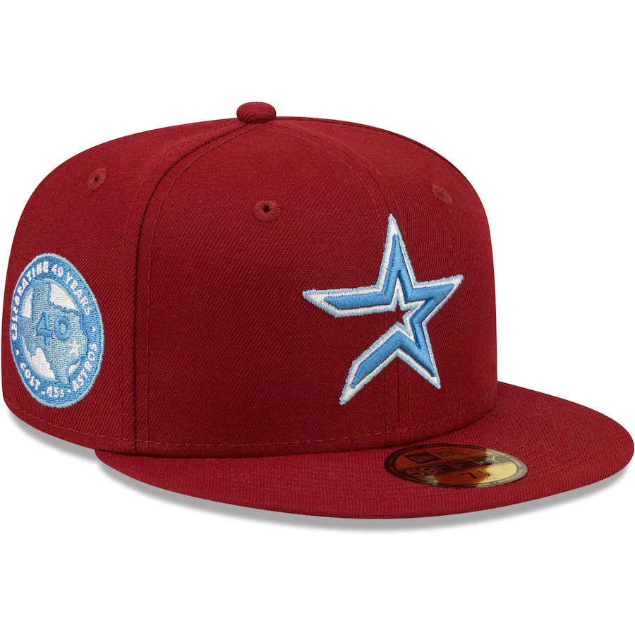Burgundy + Air Force Blue Fitted Hats