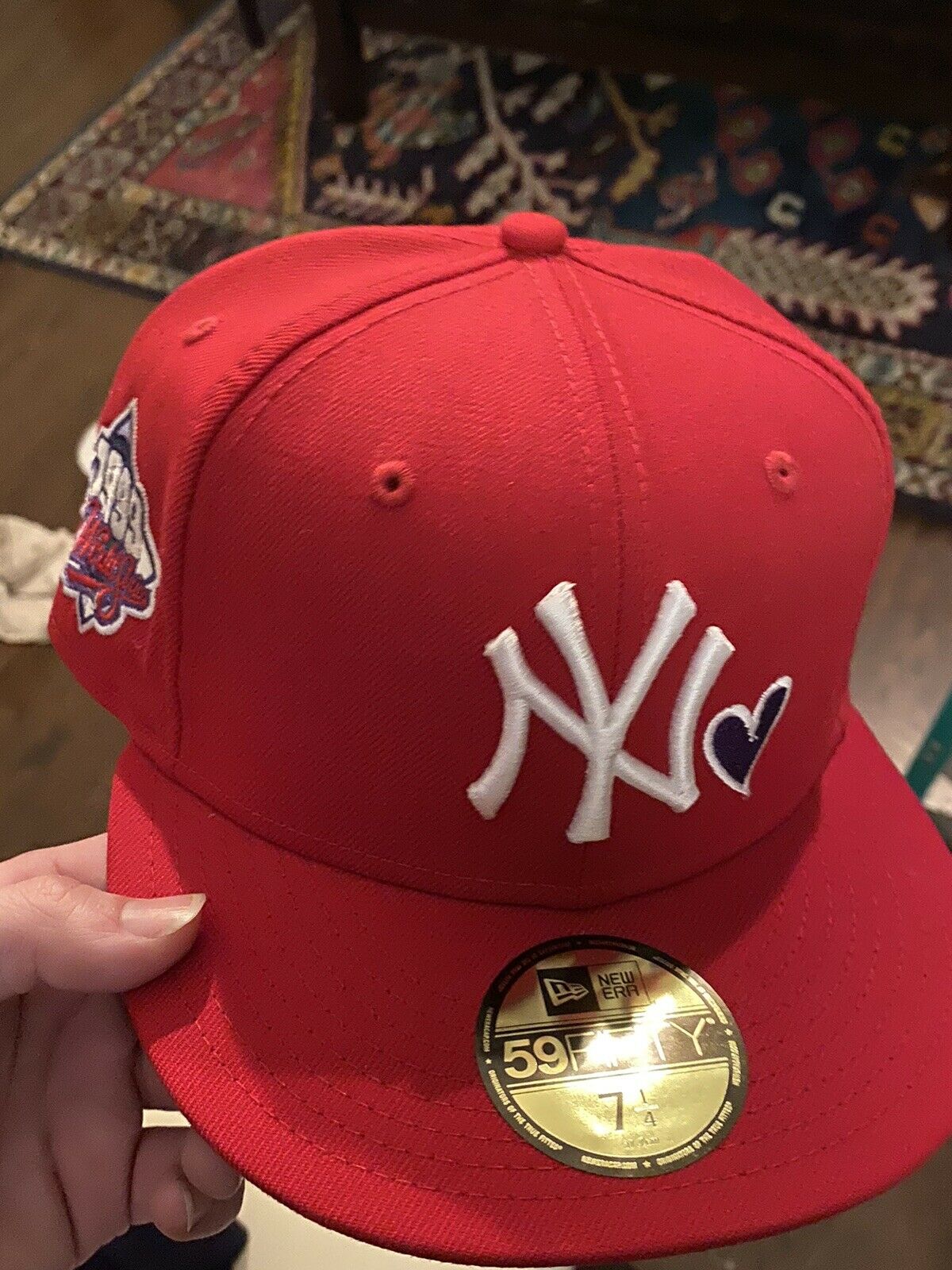 New York Yankees New Era Heart Eyes 59FIFTY Fitted Hat - Black/Red