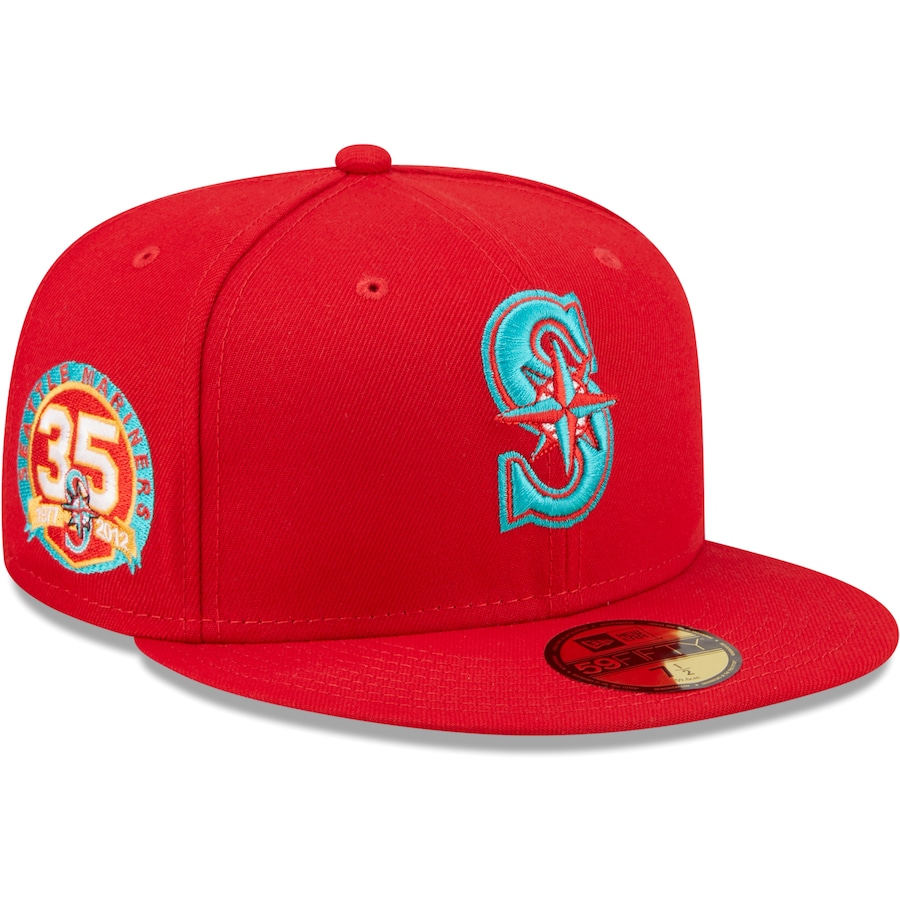 Scarlet Red & Teal 2022 Fitted Hats