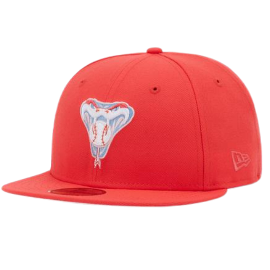 light blue fitted hat pink brim