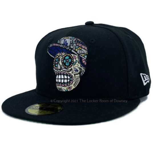 New Era Los Angeles Dodgers Black Skull Head Green Undervisor 59FIFTY