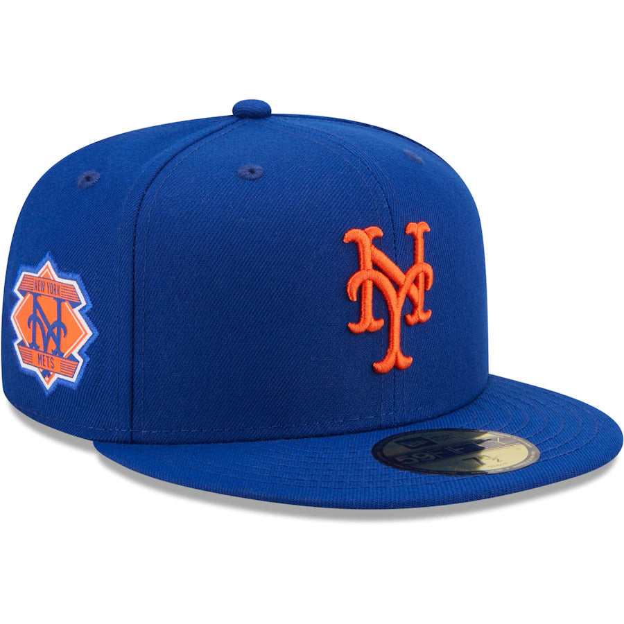 New Era Royal Blue New York Mets Logo Side 59FIFTY Fitted Hat