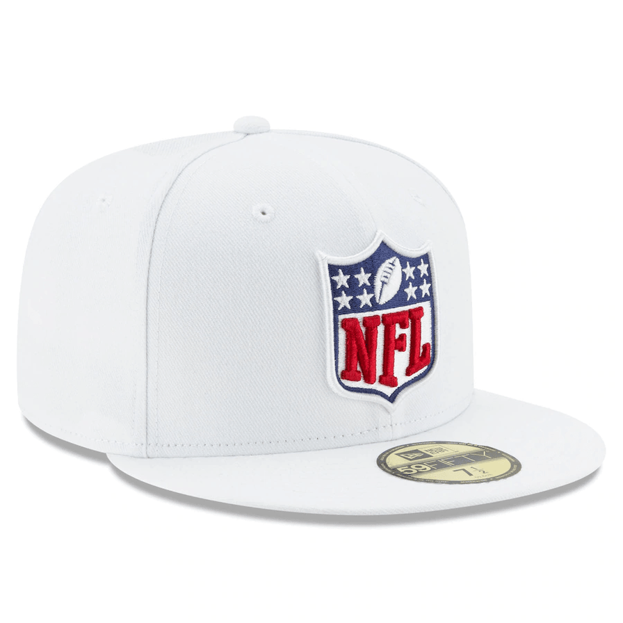 New Era White NFL Shield 59Fifty Fitted Hat