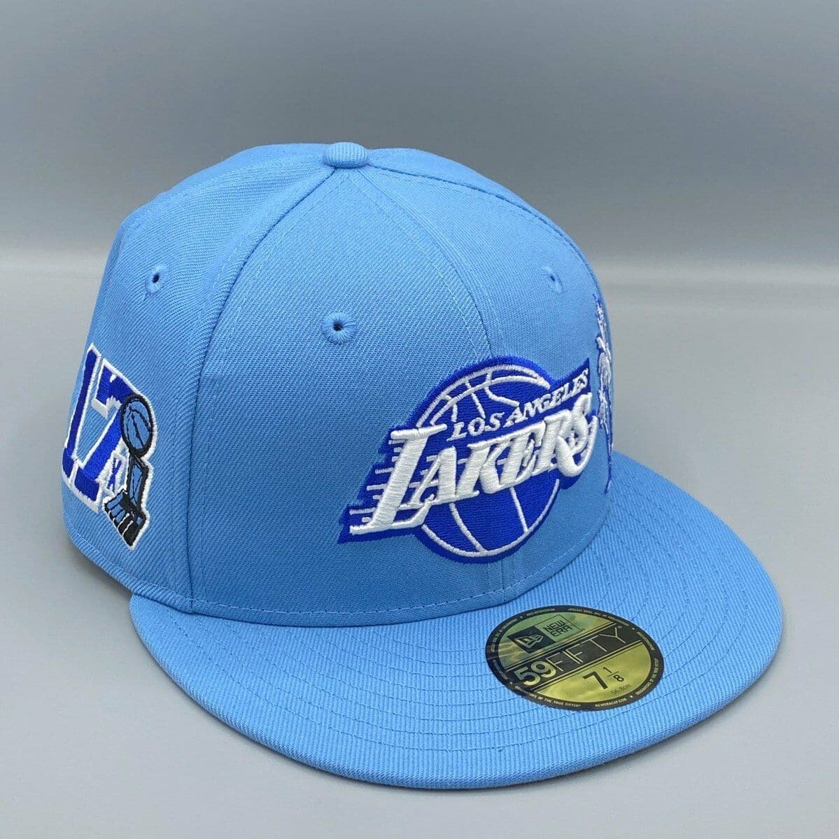 New Era La Lakers Baby Blue Side Patch 59fifty Fitted Hat