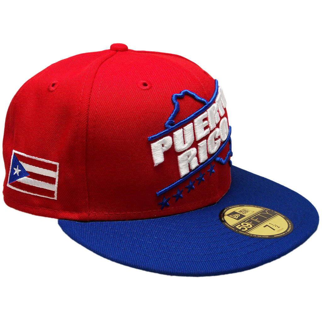 New Era Puerto Rico Map Red/Royal 59FIFTY Fitted Hat