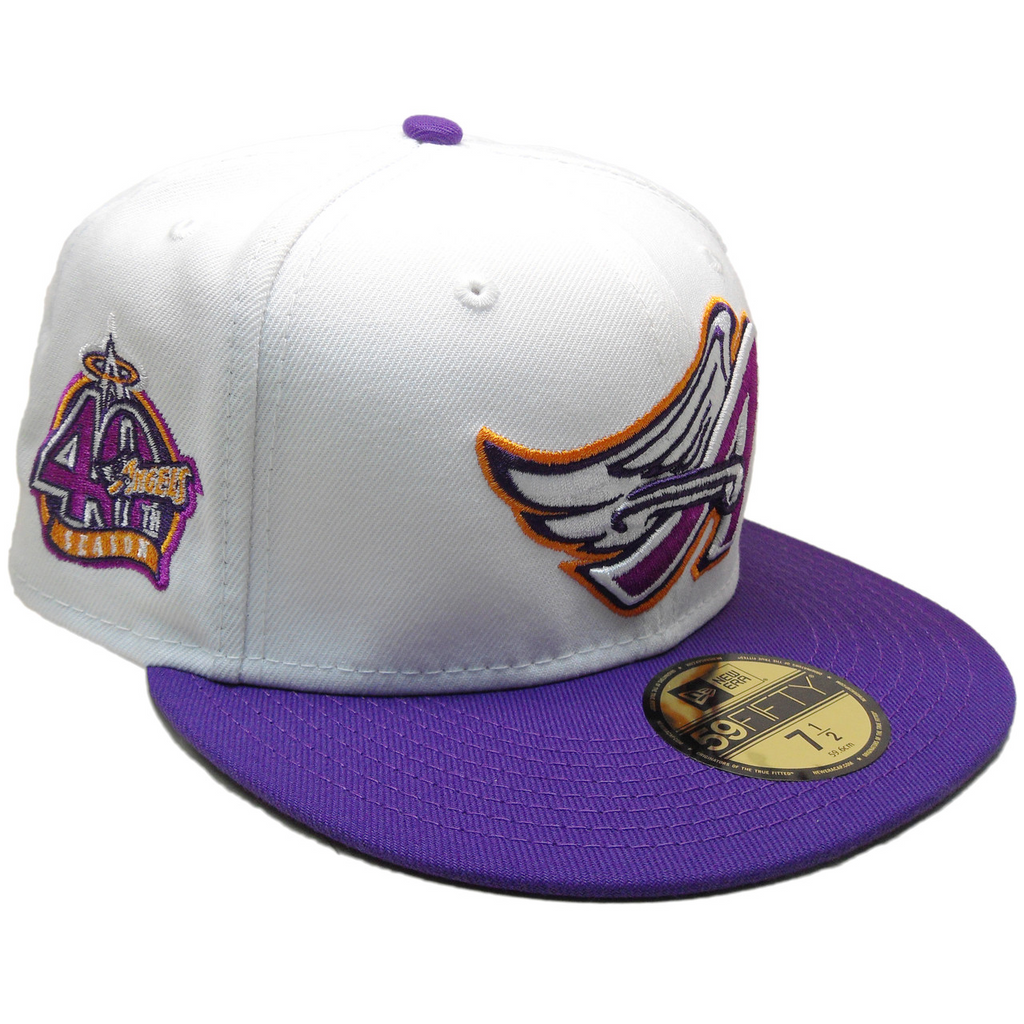 New Era Anaheim Angels White/Purple 40th Season 59FIFTY Fitted Hat