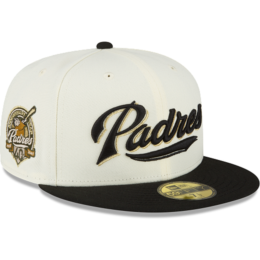 New Era Just Caps Chrome Black San Diego Padres 59FIFTY Fitted Hat