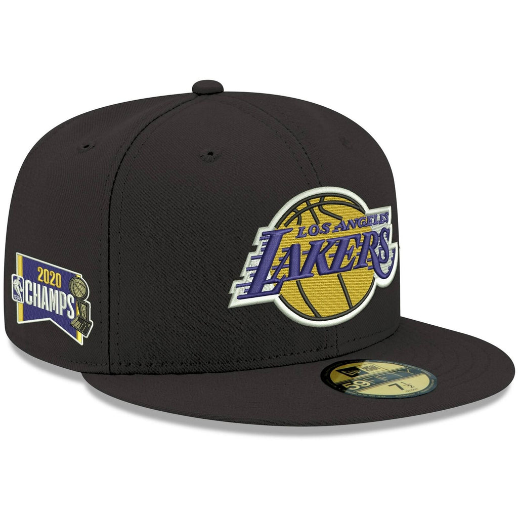 New Era Black Los Angeles Lakers Banner Side Patch Palm 59FIFTY Fitted