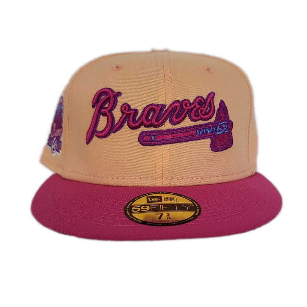 Peach Atlanta Braves Icy Blue Bottom 2021 All Star Game Side Patch New Era  59Fifty Fitted Hat