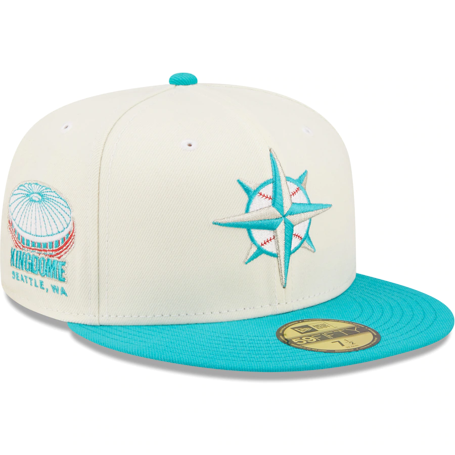 New Era Seattle Mariners White/Aqua Cooperstown Collection Kingdome Ch