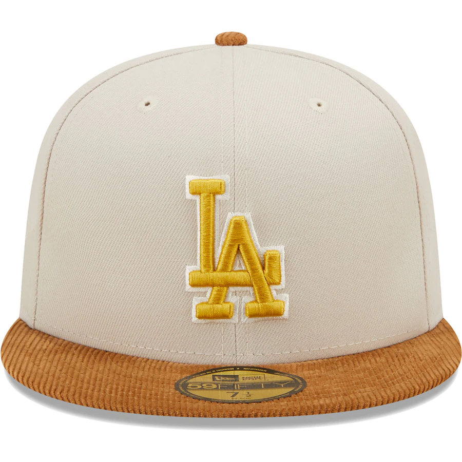 New Era Los Angeles Dodgers Cream/Brown Corduroy Visor 2022 59FIFTY Fi