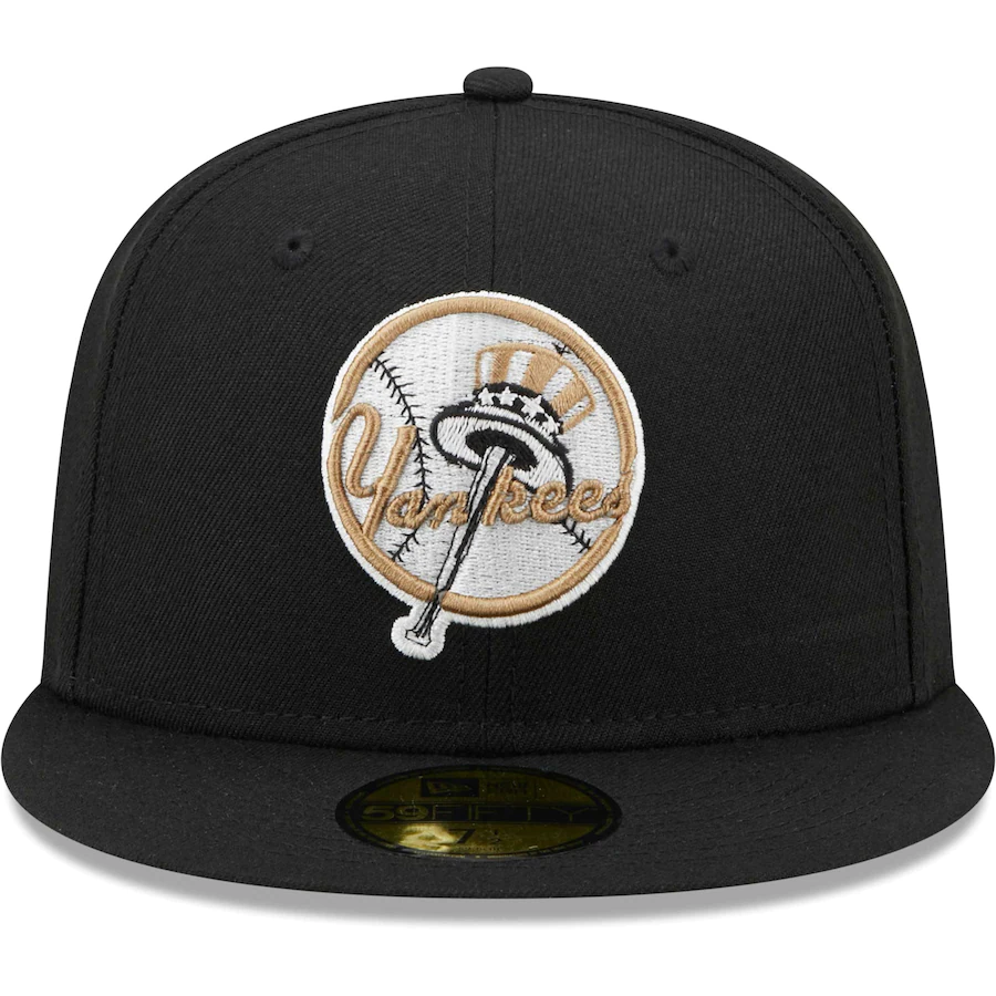 New Era New York Yankees Black Primary Logo Wheat Undervisor 59FIFTY F