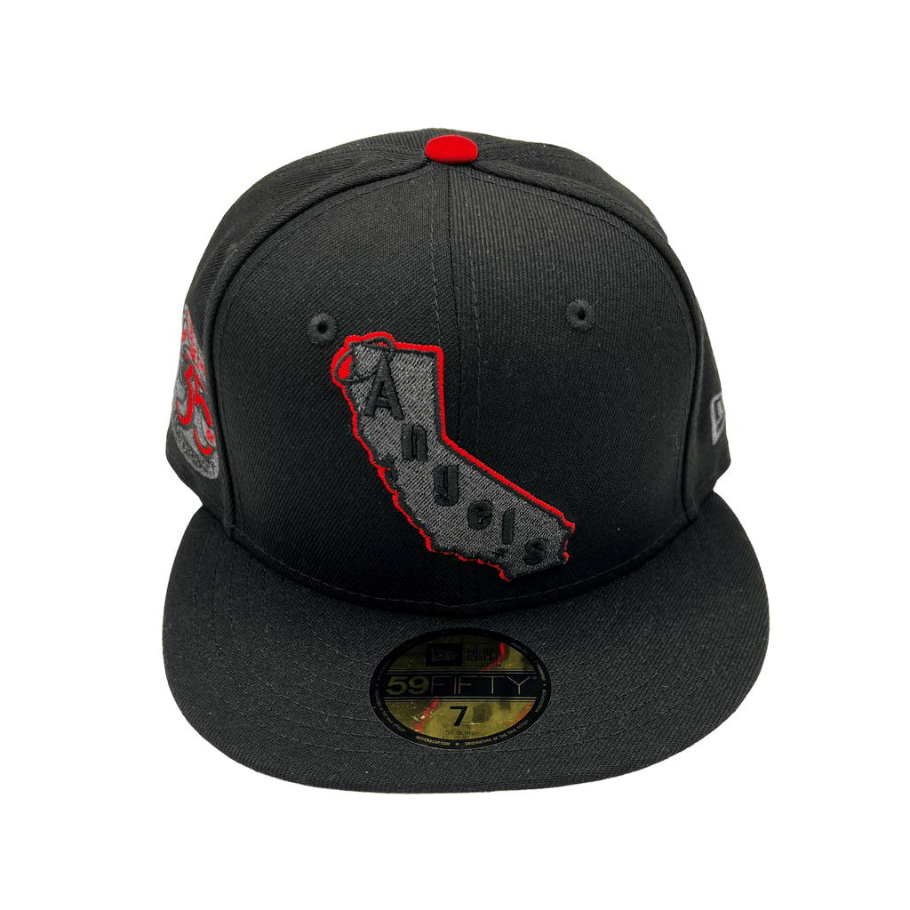 New Era Los Angeles Angels Black Metallic Side Patch 59FIFTY Fitted Ha