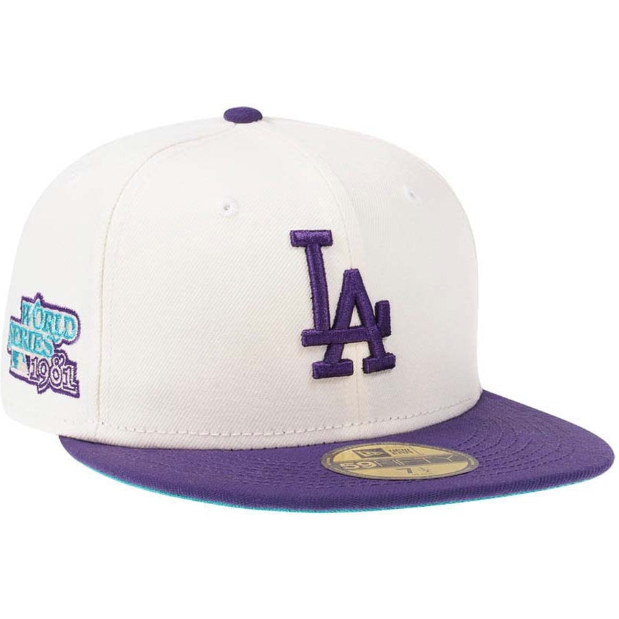 New Era Los Angeles Dodgers Cream/Purple 1981 World Series 59FIFTY Fit