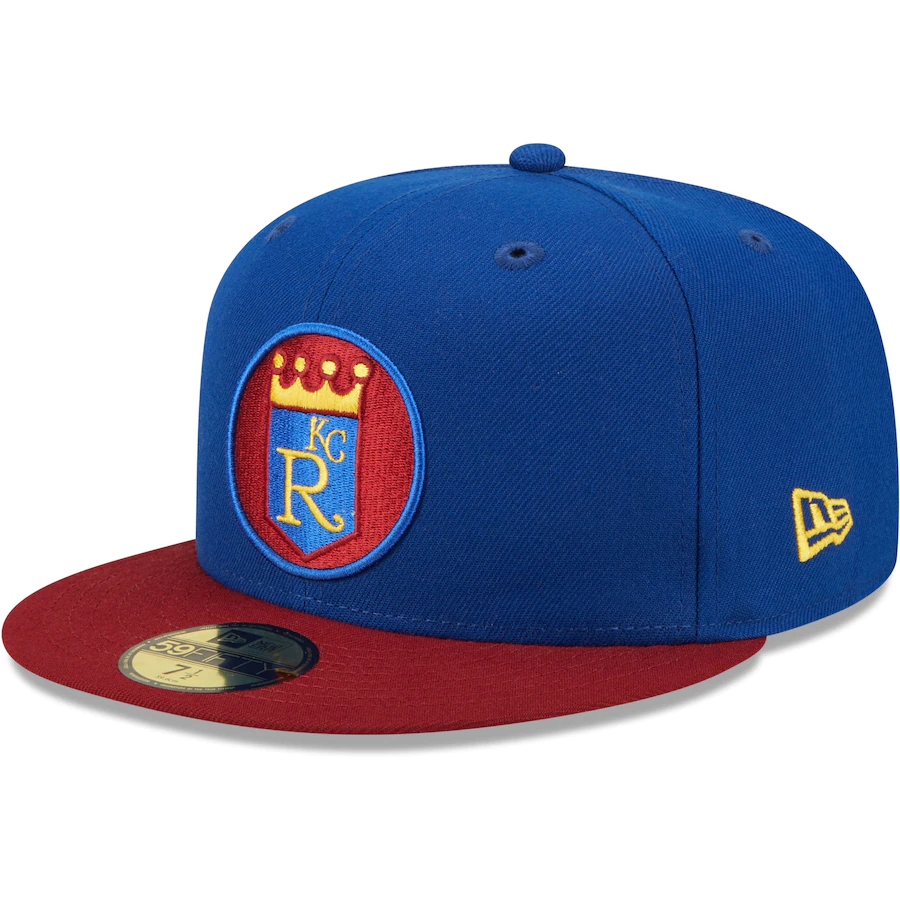 New Era Kansas City Royals Blue/Red Throwback Logo Primary Jewel Gold