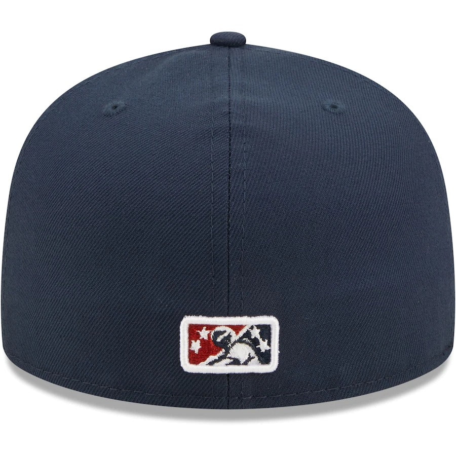 New Era Somerset Patriots Navy Road Authentic Collection 59FIFTY Fitte