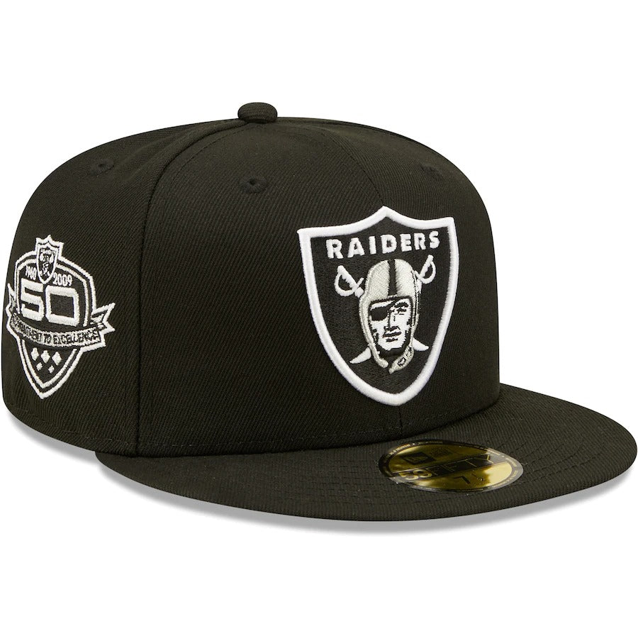 New Era Las Vegas Raiders Black Team 50th Anniversary Patch 59FIFTY Fi