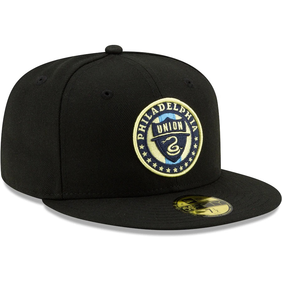 New Era Philadelphia Union Black Primary Logo 59FIFTY Fitted Hat