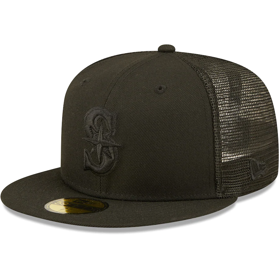 All Black Fitted Hats | New Era 59FIFTY Solid Black Baseball Caps