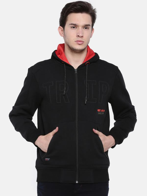 black solid hoodie