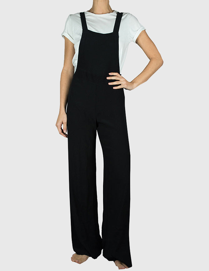 Zara Woman Black crepe overall style 