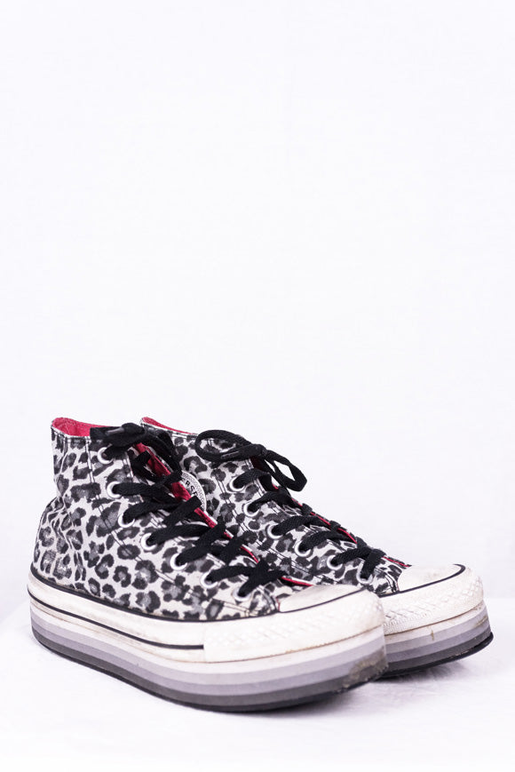 converse all star platform leopardate