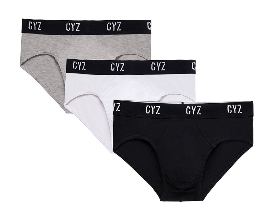 CYZ Men's 3-PK Cotton Stretch Hip Briefs for Men Pack of 3 – CYZ Collection