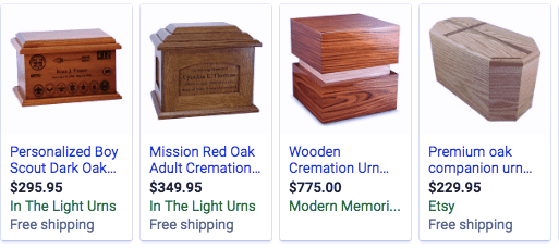 custom oak urns