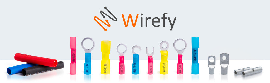 wirefy products connectors heat shrink non-insulated non insulated tubing lug copper butt ring fork