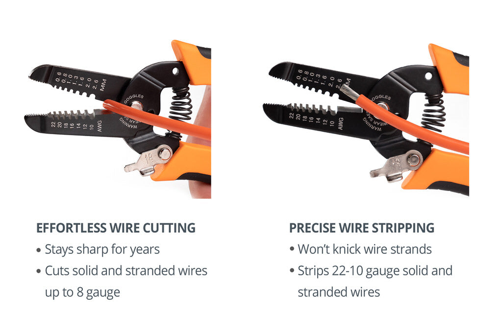 Wirefy precision wire stripping tool cutting