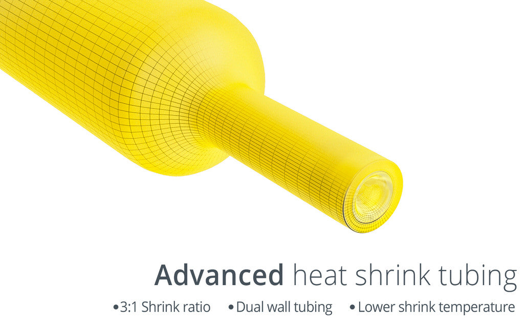 wirefy heat shrink spade piggyback connectors advanced heats shrink tubing adhesive lower shrink temperature 3:1 ratio