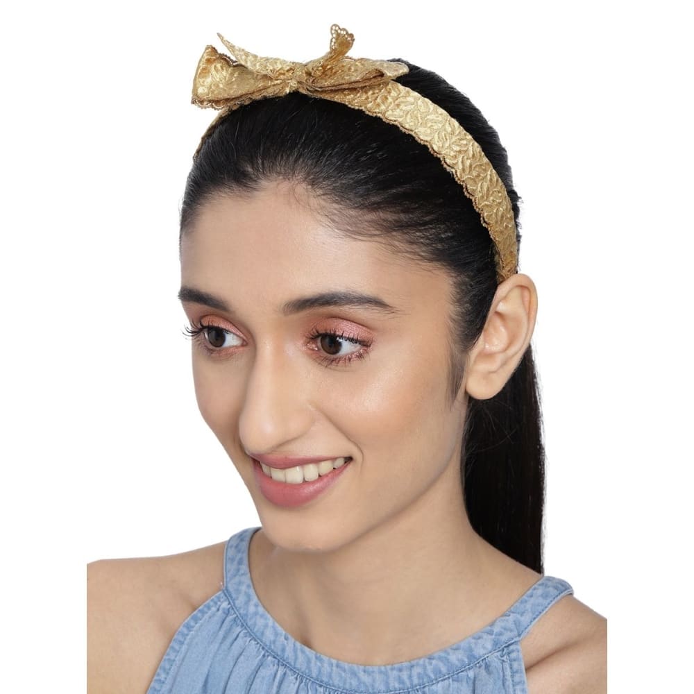 Embroidered Hairband With Knot-HB0221RR96G