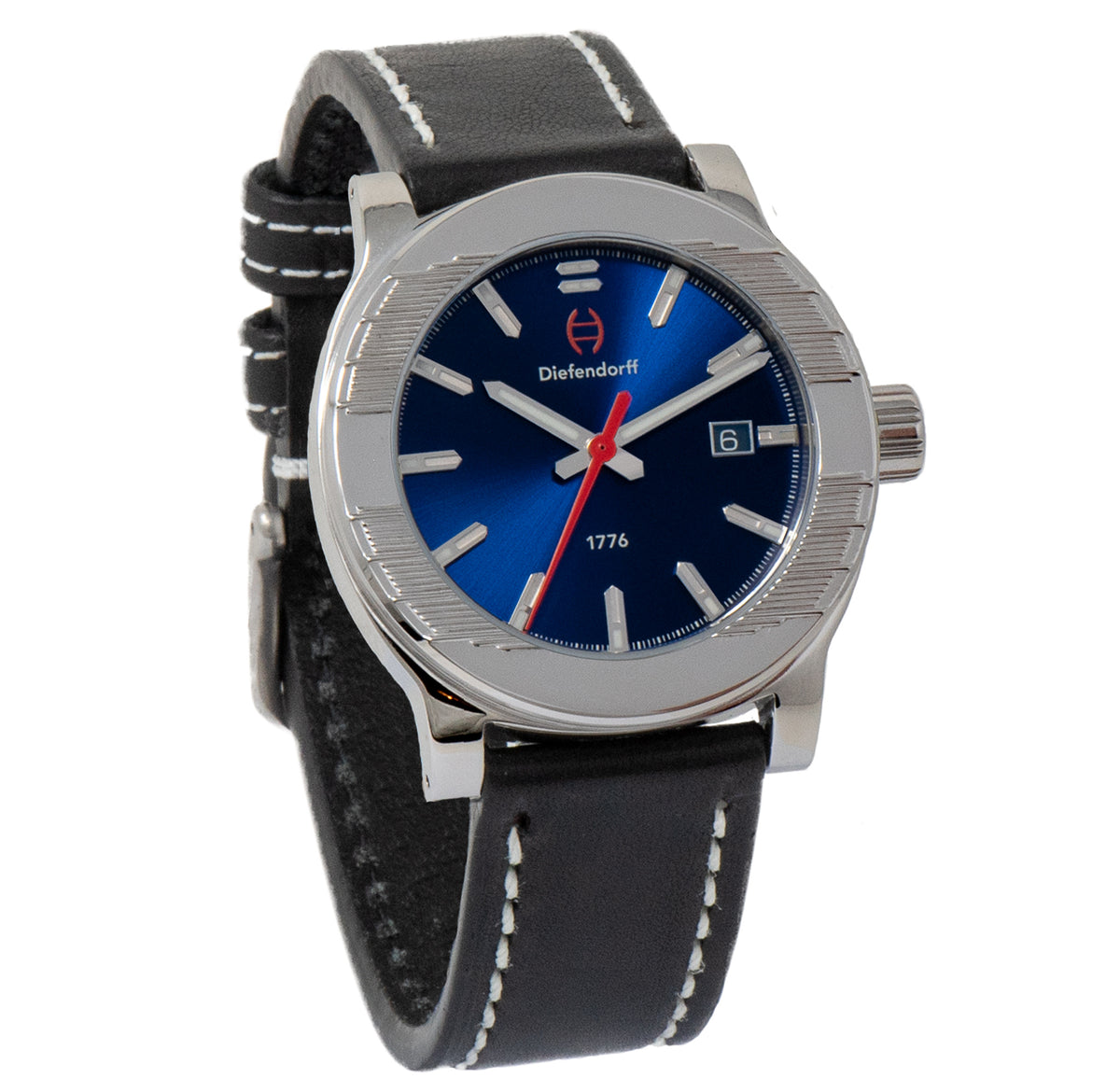 Federal Blue watch with a sunray dial by Diefendorff Watches 