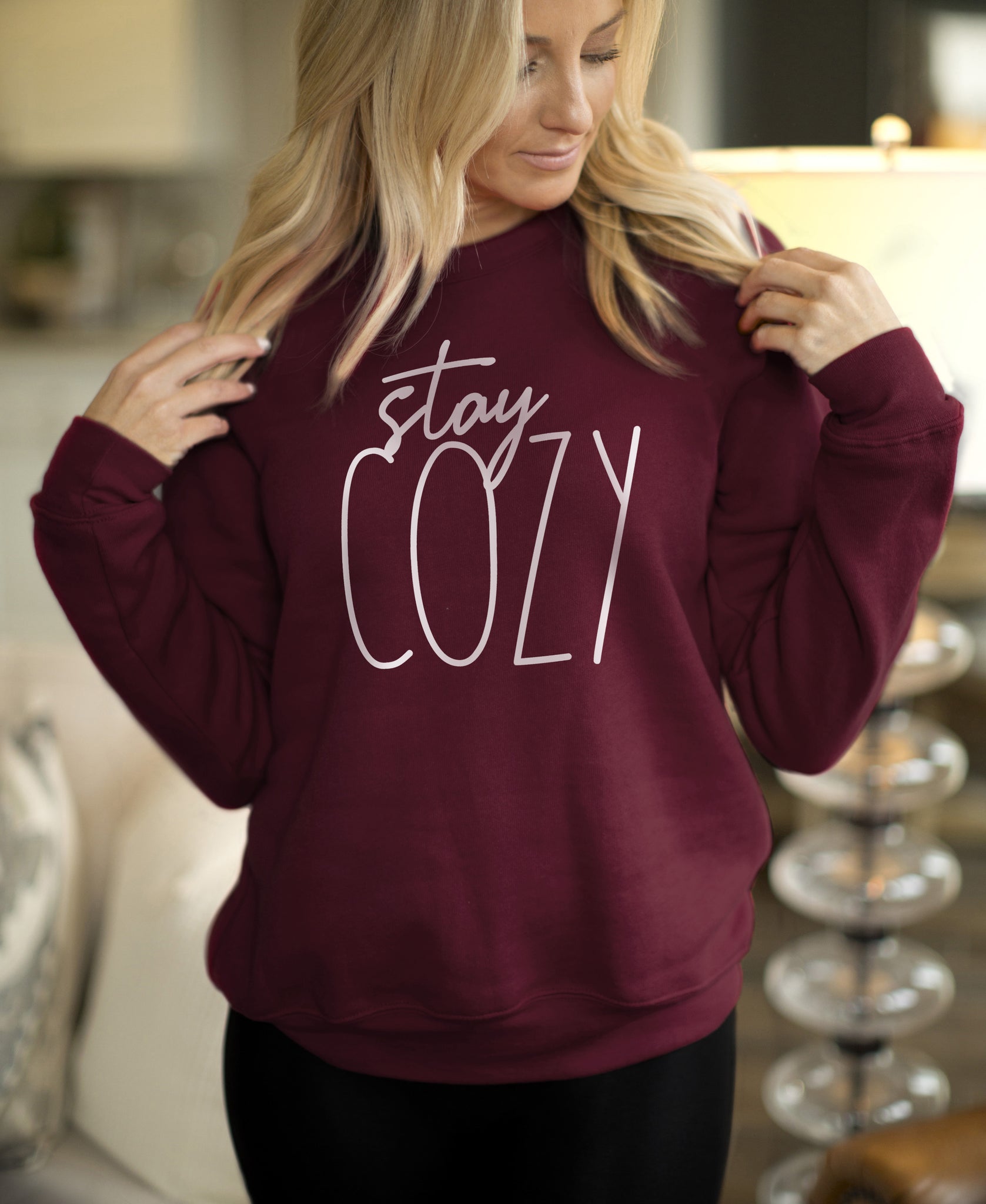 sweatshirt that says cozy