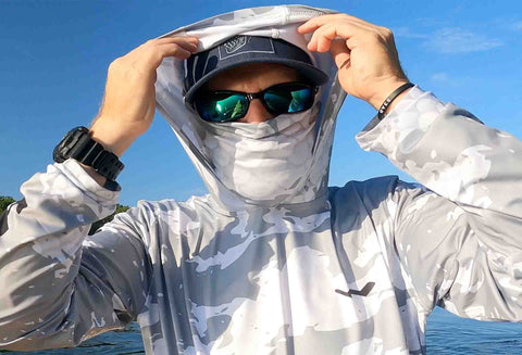 hooded shirt with gaiter for sun protection