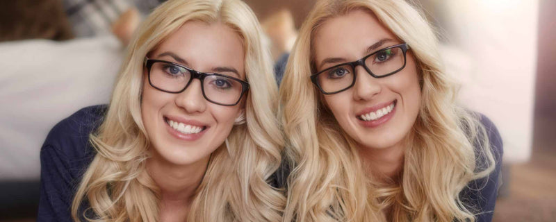 Blonde adult female twins