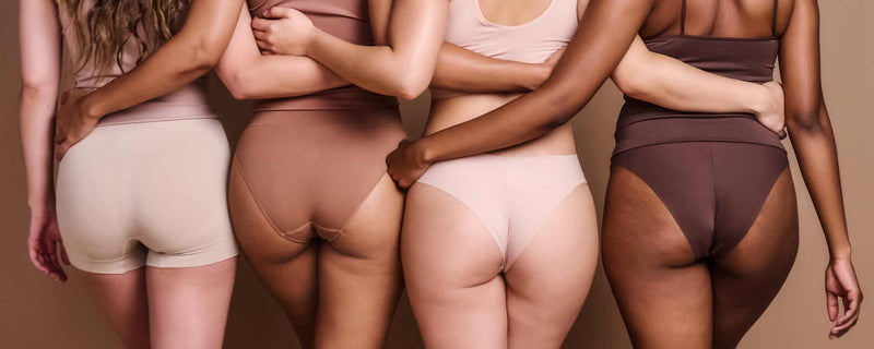 Four female buttocks