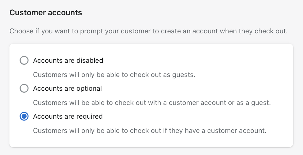 Shopify Checkout settings options